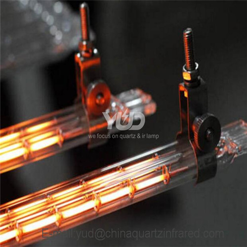 Quartz twin gold medium wave infrared heating lamp for drying equipment