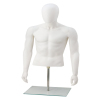 Male Half Body Torso With Head And Shoulders Ghost White Cheap display Plasti Man Mannequin