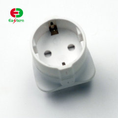 Socket EU Europe European 2-Pin to UK 3-Pin Travel Adapter White Plug