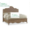 American country style king bed natural wood bed frame