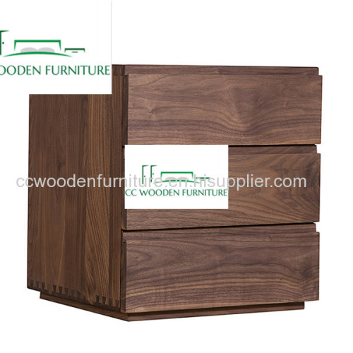 Modern minimalist black walnut wood bedside tables nightstands