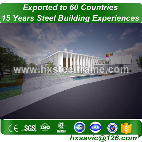 metal building installation made of welded H beam with graceful appearance