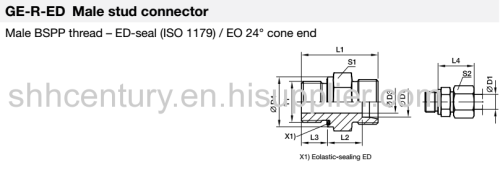 Carbon Steel PARKER GE Series 24 Degree Hydraulic Pipe Fitting Stainless Steel Available