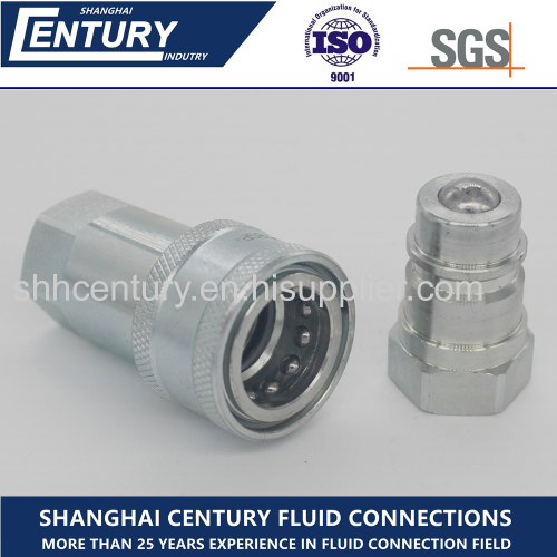 ISO5675 Carbon Steel Ball Valve Type Hydraulic Quick Release Coupler BSP G1/2