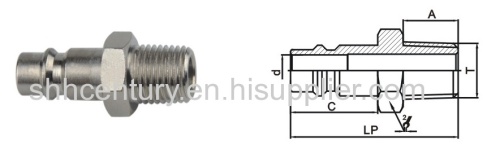 Brass Rectus 25 Type Pneumatic Air Quick Coupling Chrome Plated