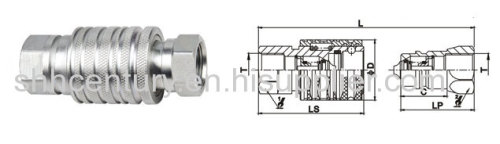 Metric Thread Carbon Steel Hydraulic Quick Connect Couplings For Tractor Pull-Push Type