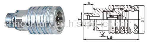 Metric Thread Carbon Steel Hydraulic Quick Connect Couplings For Tractor Pull-Push Type