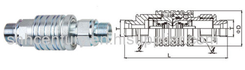 Metric Thread Carbon Steel Hydraulic Quick Connect Couplings For Tractor Pull-Push Type