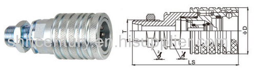 Metric Thread Carbon Steel Hydraulic Quick Connect Couplings For Tractor Pull-Push Type