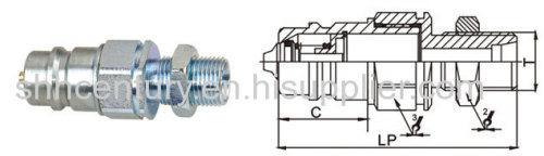 Metric Thread Carbon Steel Hydraulic Quick Connect Couplings For Tractor Pull-Push Type