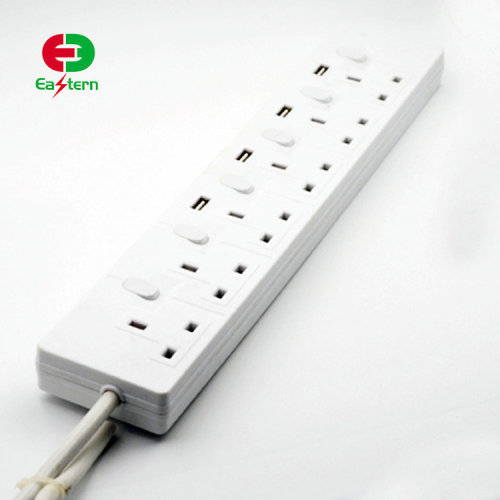ETL listed Tower design 6 vertical outlets power strip charging station with 4 usb ports