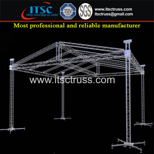 10X10x8m Aluminum Truss 4 Pillars Pyramid Roofing System