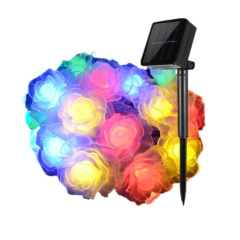 20 LED Waterproof Solar String Light Rose Solar Fairy String Lights for Christmas Garden Patio Wedding Party Fence Wind