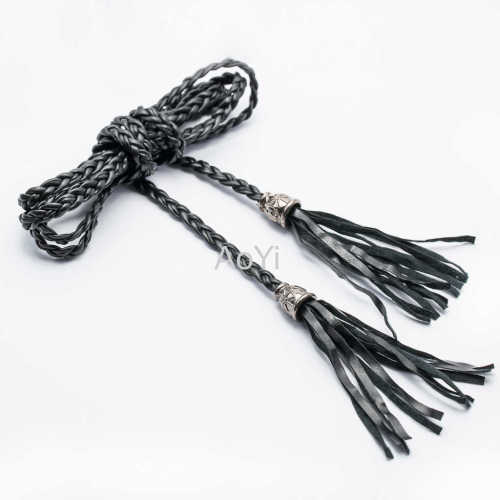 Leather Braided Bead Tassel