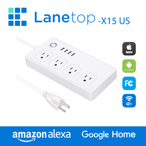 4 AC Outlets 4 USB Ports Remote Control WiFi Smart Plug