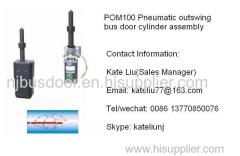 Pneumatic rotary bus door cylinder assembly for bus and coach