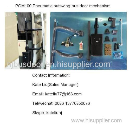 Pneumatic outswing bus door mechanism