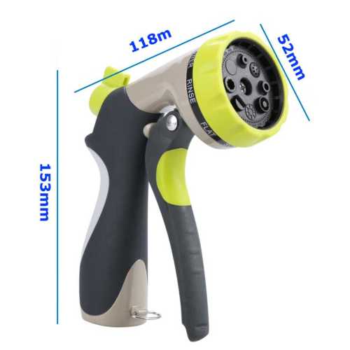 Heavy Duty Metal 8-Pattern Garden Water Spray Gun