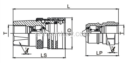 Carbon Steel Hydraulic Close Type Quick Coupling TEMA TH5000 Interchangeable