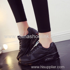 Full Black Adventurer Outdoor Shoes in PU Sole with Love Airbag