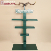 New design green floor metal wine display rack with antler