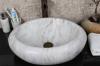 White Marble Oval Sinks Bathroom Washing Basins