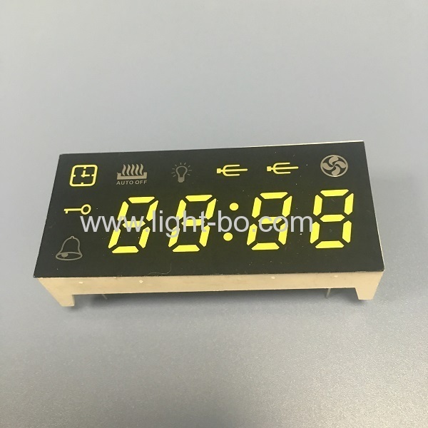 Customized pure green & ultra white 8 digit 7 segment led display for oven