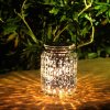 Solar Mercury Glass Jar Hanging Outdoor Light for Garden Decorations