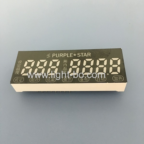 Ultra bright blue custom 7 digit 7 segment led display for temperature control