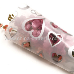 Printed Cellophane Flower Packaging Heart Pattern