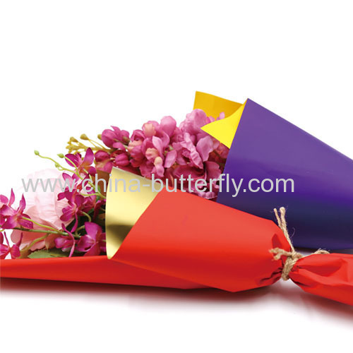 Two Tones Solid Colored PP Synthetic Paper Pearlwrap