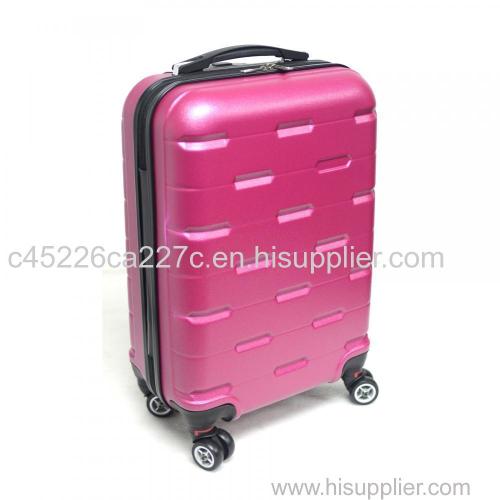 Pink rolling ABS luggage set