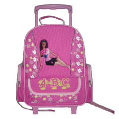 Back to School Cute Girl Rolling Bag with Wheels