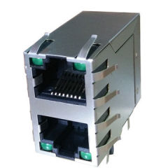 Double Multi-port RJ45 PCB Jack Conectores LPJG17037A4NL 100% Cross Belfuse 0879-2C1R-54