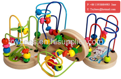 Baby Kids smart Wooden Around Beads Toddlers Intelligence for 0-3 years Toys