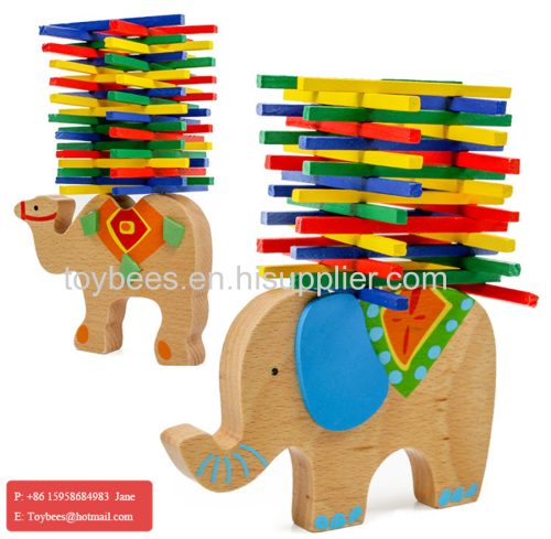 Baby Toys Educational Elephant Balancing Blocks Wooden Montessori Blocks Gift 