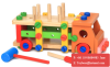 Kid Wooden Toys Educational Wooden Baby Toy Disassembly Screw Nut Vehicle Car Knock