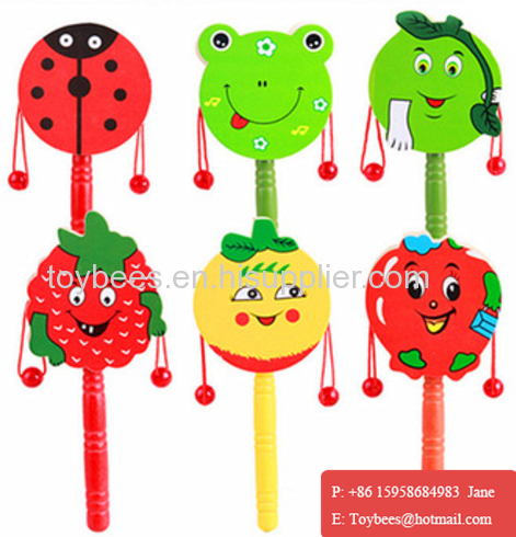 Colorful Wooden Maraca Baby Kids Musical Instrument Rattle Shaker Party Toy HOT