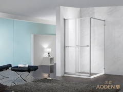 Square Bathroom Corner Sliding Tempered Glass Simple Shower Room