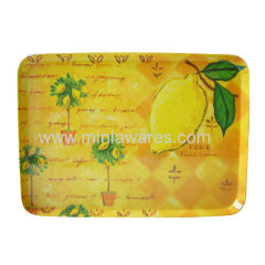 Minla melamine rectangle shape serving food tray set of 2