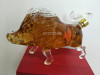 perfume empty glass bottle / small pig art perfume glass bottle750 ml empty fat pig wine glass bottle