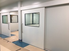 Manual sliding hermetic doors for clean rooms