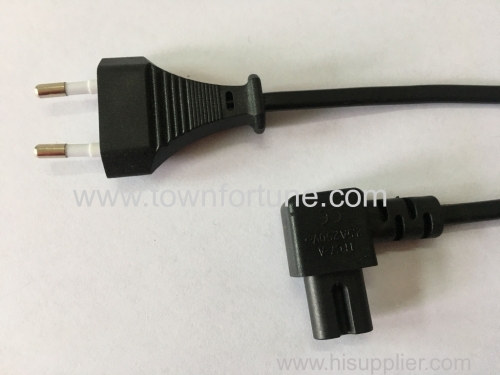 Euro plug/IEC Angled C7 power cord
