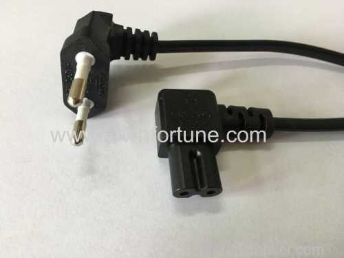 Euro 2 pin Angled plug/C7 Angled connetor power cord