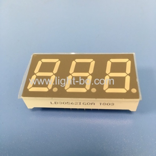Pure Green Triple digit 0.56  common anode 7 segment led display for instrument panel