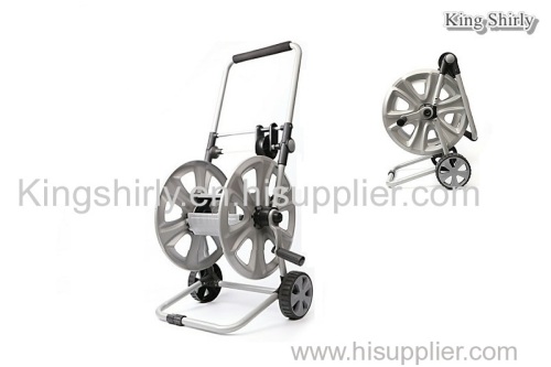 metal folding hose reel cart w/ hose guide