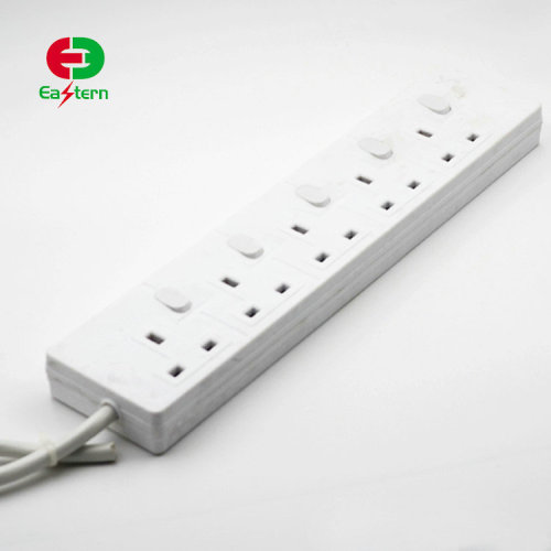 Extension electric socket 5 outlet British power strip with overload protection