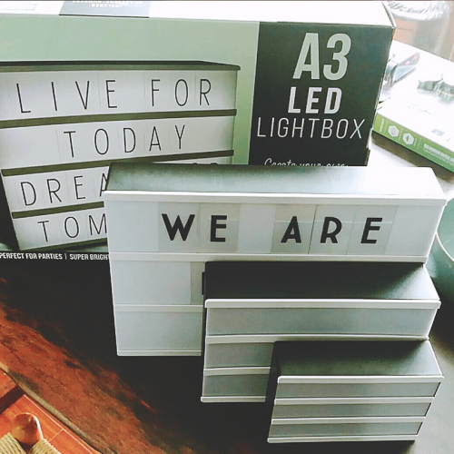 Customizable Light Box With Black Letters Numbers