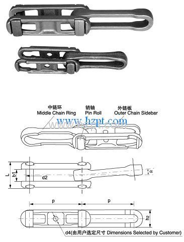 Forged Detachable Chain  348  458 468H  For Automotive Metallurgy Appliance Food And Other Industries