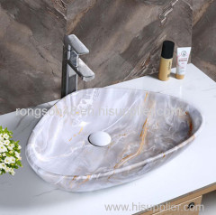 Wholesale easy install ceramic triangle new design colorful art wash hand basin sink from chaozhou china